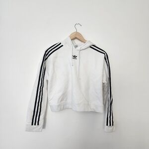 Adidas | White Hoodie with Black Stripes